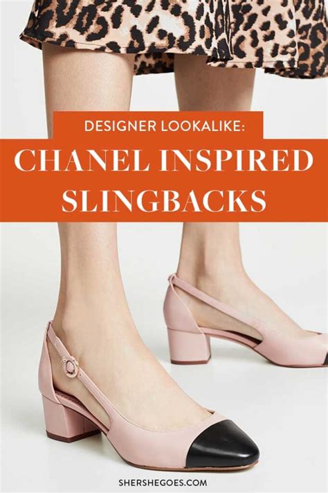 chanel replica shoes|Chanel style slingback shoes.